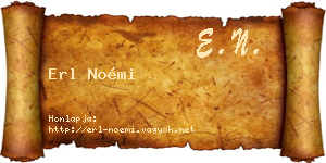 Erl Noémi névjegykártya